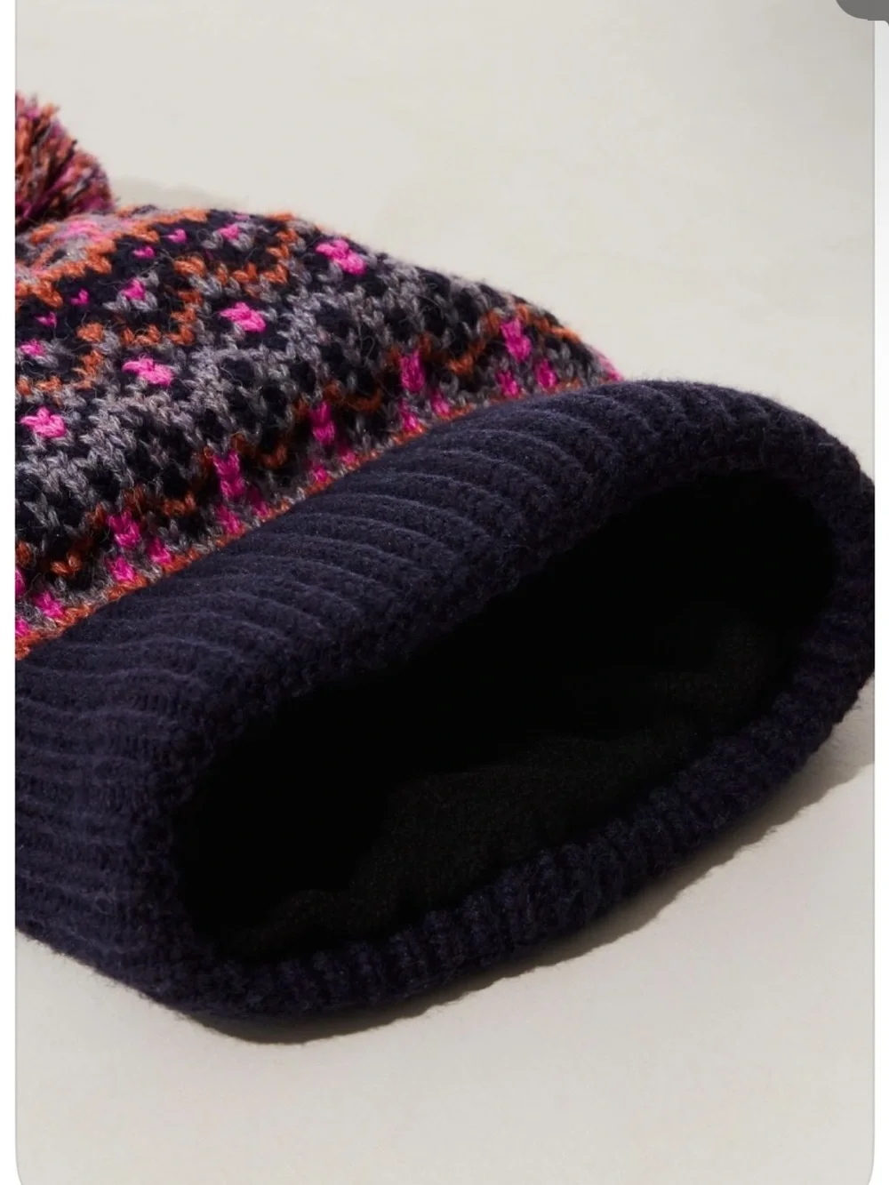 Free People First Frost Fairisle Pom Pom Beanie NEW